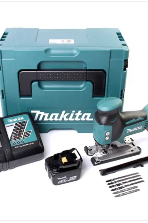 Makita DJV 141 RMJ Scie sauteuse pendulaire sans fil 14,4V Brushless + 2x Batteries 4,0Ah + Chargeur + Coffret Makpac Nouvelle Collection
