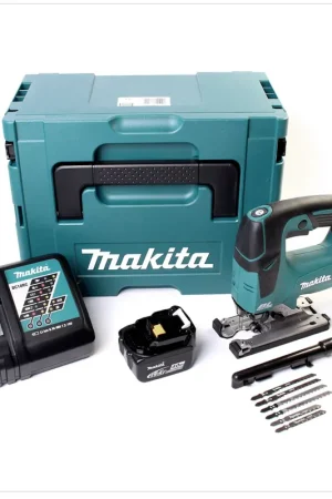 Bon Plan Makita DJV 142 RMJ Scie sauteuse pendulaire sans fil 14,4V Brushless + 2x Batteries 4,0Ah + Chargeur + Coffret Makpac