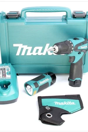Makita DF 330 DWLE Set de Perceuse-visseuse sans fil 10,8 V + Chargeur + 2 x Batteries BL 1013 + Lampe Affaire À Saisir