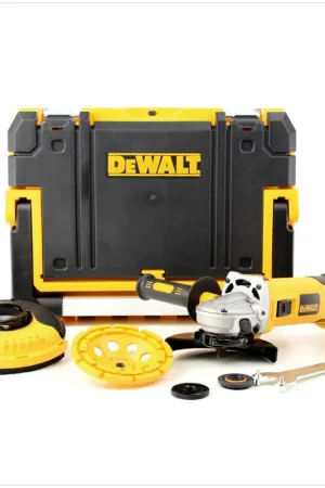 Vente Directe DeWalt D 28136 KT 1500 Watt 125 mm Meuleuse d'angle + Coffret TStak + kit de surface + Meule de coupe