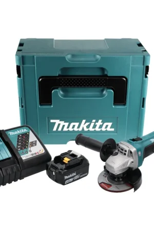 Achat Immédiat Makita DGA 452 RM1J Meuleuse d'angle sans fil 18V 115mm + 1x Batterie 4,0Ah + Chargeur + Makpac
