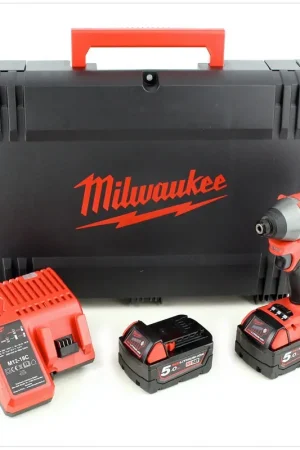 Milwaukee M18 CID 502 X Visseuse à percussion sans fil 18 V + 2x Batteries 5 Ah + Chargeur + Coffret Commande En Gros