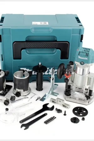 Dernier Modèle Makita RT 0700 CX2J Affleureuse / Défonceuse 710 W + Makpac