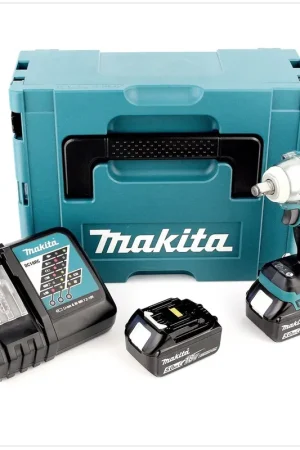 Makita DTW 281 RTJ 18 V Boulonneuse à chocs sans fil avec boîtier Makpac + 2x Batteries BL 1850 5 Ah + Chargeur rapide Prix Réduit
