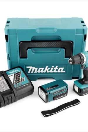 Commander Vite Makita DDF 343 RYLJ Perceuse visseuse sans fil, 14,4 V + 2x Batteries 1,5 Ah + Chargeur + Lampe BML 146 + Makpac