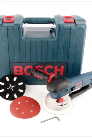 Réduction Bosch GEX 150 Ponceuse excentrique Turbo Professional + Coffret + Patin de ponçage supplémentaire ( 0601250770 )