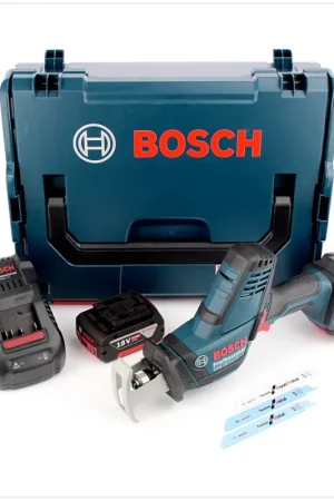 Bosch GSA 18 V-LI C Professional Scie sabre sans fil avec boîtier L-Boxx + 2x Batteries GBA 6 Ah + Chargeur GAL 1880 Promotion Saisonnière