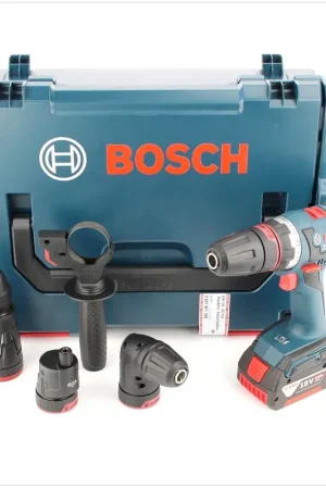 Bosch GSR 18 V-EC FC2 Perceuse-visseuse sans fil + Coffret L-Boxx + 1x Batterie GBA 6 Ah + Mandrin de perçage GFA GEA GWA GHA FC2 Super Prix