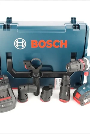 Bosch GSR 18 V-EC FC2 Perceuse-visseuse sans fil + Coffret L-Boxx + Chargeur GAL 1880 und 1x Batterie GBA 6 Ah + Accessoires GFA GEA GWA GHA FC2 Soldes