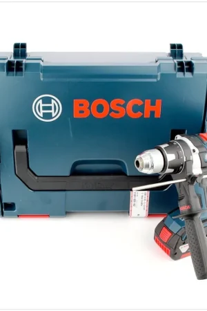 Prix Bas Bosch GSB 18 VE-2-Li Perceuse visseuse à percussion sans fil + 1x Batterie GBA 6 Ah + Coffret L-Boxx
