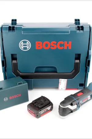 Meilleur Prix Bosch GOP 18 V-EC Outil multifonctionnel Professional Multi Cutter sans fil + Coffret L-Boxx + 1x Batterie GBA + Jeu d'accessoires, 20 pièces