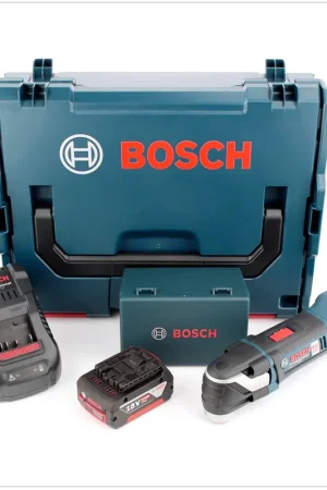 Bosch GOP 18 V-EC Professional Decoupeur-ponceur sans fil + 1x Batterie GBA 6 Ah + Chargeur GAL 1880 + Coffret L-Boxx + Set d'accessoires, 20 pcs.. Offre Spéciale