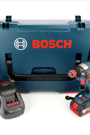 Promotion Bosch GDX 18 V-EC Professional 18 V Visseuse à chocs sans fil + Coffret L-Boxx + Chargeur + 1x Batterie GBA 6 Ah