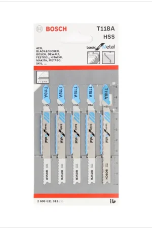 Bosch Lame de scie sauteuse Basic for Metal T 118 A, 92 mm 5pcs. ( 2608631013 ) Prix Promo