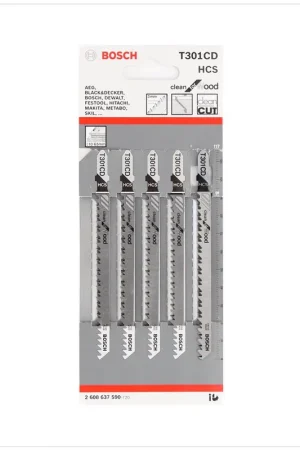 Bosch T 301 CD Clean for Wood Lame de scie sauteuse, 117mm - 5pcs. (2608637590) Must-Have