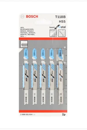 Bosch T 118 B Basic for Metal Lame de scie sauteuse, 92 mm 5pcs. (2608631014) Usine Directe