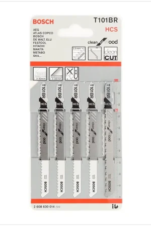 Bosch T 101 BR Clean for Wood Lame de scie sauteuse, 100mm - 5pcs. (2608630014) Prix Réduit