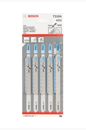Bosch T 318 A Basic for Metal Lame de scie sauteuse, 132 mm 5pcs. (2608631319) Commander Vite