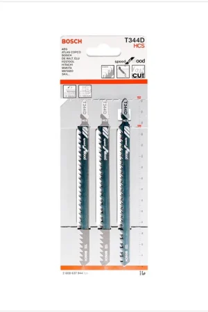 Bosch T 344 D Special for Wood Lames de scie sauteuse 152mm, 3pcs. (2608637944) Nouveauté
