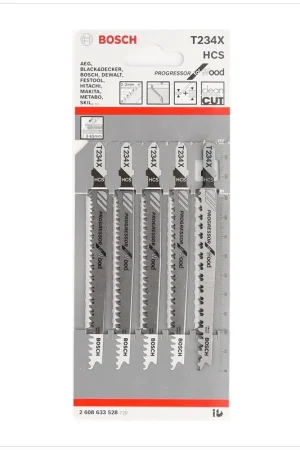Prix Réduit Bosch T 234 X Progressor for Wood Lame de scie sauteuse, 177mm - 5 pcs. (2608633528)