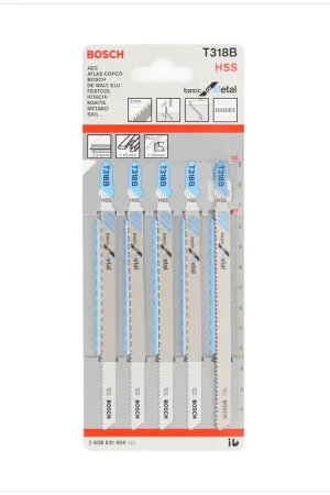 Bosch T 318 B Basic for Metal Lame de scie sauteuse, 5pcs. (2608631404) Offre Exclusive