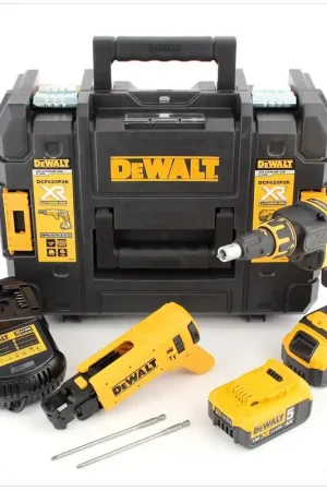 DeWalt DCF 620 NT Visseuse plaque de plâtre 18V 30Nm Brushless + 2x Batteries 5,0Ah + Chargeur + 1x Chargeur pour vis à bande + 1x Mallette TSTAK Promotion