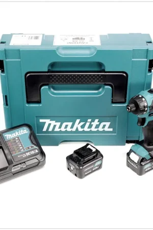 Pas Cher Makita DF 031 DSMJ Perceuse visseuse sans fil 10,8 V Li-Ion + 2x Batteries BL1040B 4 Ah + Chargeur DC10SA + Makpac