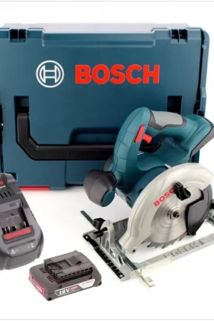 Bosch GKS 18 V-LI Professional 18 V Scie circulaire sans fil avec boîtier L-Boxx + 1x Batterie GBA 2 Ah + Chargeur rapide GAL 1880 Meilleur Choix