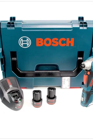 Acheter Direct Bosch GWI Visseuse d’angle sans fil 10,8 V-Li + 2x Batteries GBA 2,5 Ah + Chargeur rapide AL 1130 CV + L-Boxx
