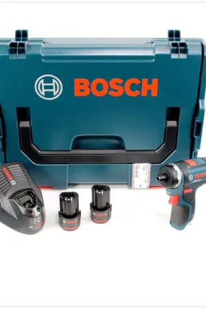 Bosch GSR 10,8-Li Perceuse visseuse sans fil + 2x Batteries GBA 10,8 V 2,5 Ah + Chargeur rapide AL 1130 CV + L-Boxx Soldes