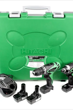 Coffret Hitachi KC 10 DFL TA avec tournevis DS10DFL 10,8 V + clé à chocs WH10DFL 10,8 V + 2 batteries 1,5 Ah et chargeur Offre Du Jour
