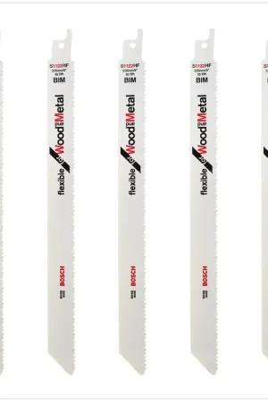Offre Du Jour Bosch Flexible for Wood and Metal S 1122 HF Lames de scie sabre 225mm, 5 pcs. (2608656021)