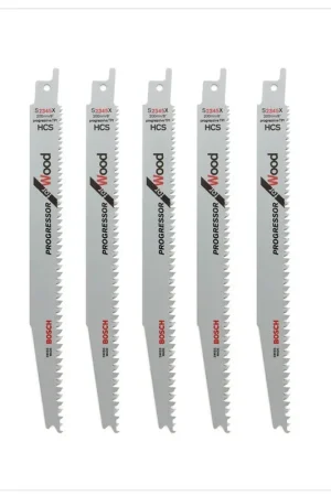 Soldes Bosch Progressor for Wood S 2345 X Lames de scie sabre 200mm, 5 pcs. (2608654404)