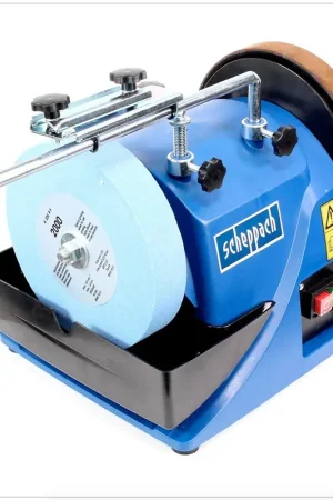 Scheppach Tiger 2000 S Affuteuse à eau 120 W + Rapporteur d’angle + Meule (89490916) Top Vente