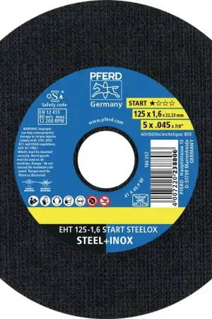 Seulement Aujourd'hui PFERD Disque à tronçonner START STEELOX D125x1,6mm droit ( 4000844216 )