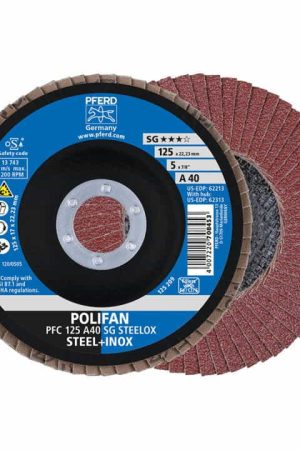 PFERD Disque à lamelles POLIFAN A SG STEELOX D. 125 mm granulation A-40 conique ( 4000841563 ) Remise