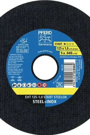 Quantité Limitée PFERD Disque à tronçonner START STEELOX D125x1mm droit ( 8001720460 )