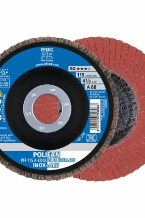Offre Limitée PFERD Disque à lamelles POLIFAN A-COOL SG INOX+ALU Ø 125 mm Granulométrie 40 plat ( 8000429952 )