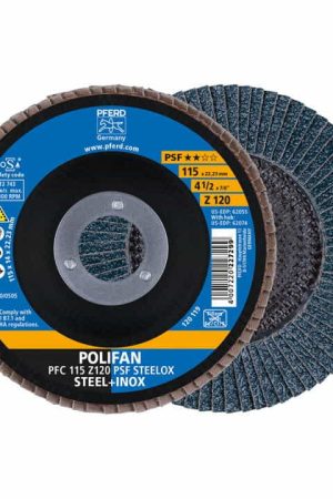 PFERD Disque à lamelles POLIFAN Z PSF STEELOX D. 115 mm granulation Z-60 conique ( 4000842596 ) Acheter Direct
