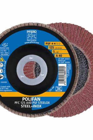 PFERD Disque à lamelles POLIFAN A PSF STEELOX D. 125 mm granulation A-60 conique ( 4000842593 ) Réduction