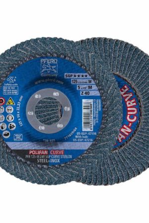 PFERD Disque à lamelles POLIFAN Z SGP CURVE STEELOX D. 125 mm granulation 40 conique ( 4000842896 ) Produit De Marque