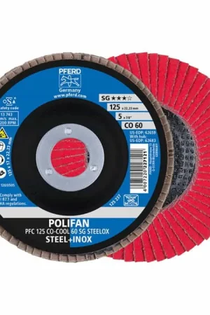 Seulement Aujourd'hui PFERD Disque à lamelles POLIFAN CO-COOL SG STEELOX D. 125 mm granulation 60 conique ( 4000842608 )