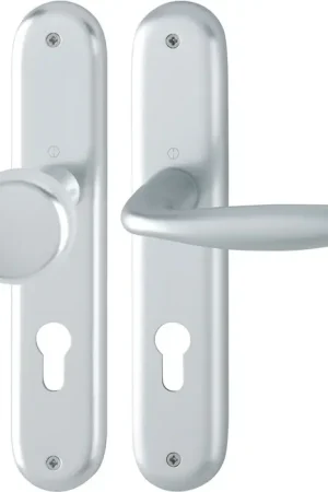 Certifié HOPPE Garniture à plaque longue New York 53/273P/1810 aluminium F1 ( 3000203553 )