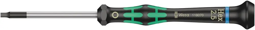 Bon Marché WERA Tournevis précision pour l'électronique 2054 6 pans. 2,5 mm longueur de la lame 60 mm ( 4300001790 )