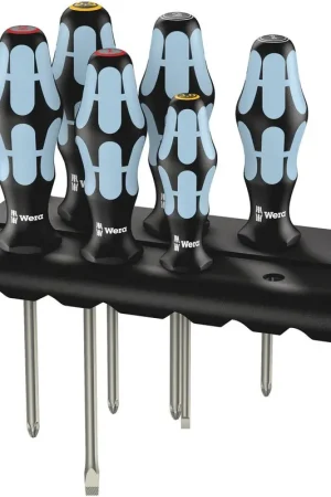 WERA Jeu de tournevis en acier inoxydable 2224/3350/3355/6 6 pièces fente/PH/PZD ( 4000828284 ) Super Prix