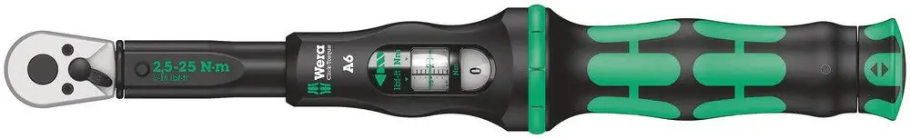 Clé dynamométrique WERA Click-Torque A 6 1/4 ″ 2,5 - 25 Nm ( 4000821266 ) Paiement Sécurisé