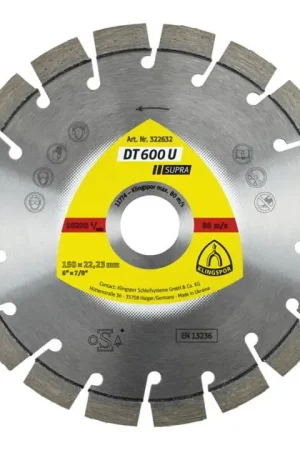Remise KLINGSPOR Disque à tronçonner diamant DT 600 U Supra D. 350 mm perçage 20 mm ( 4000843523 )