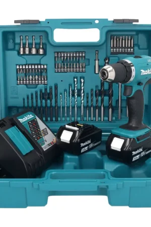 Vente Flash Makita DDF 453 RFX1 Perceuse-visseuse sans fil 18 V 42 Nm + 2x Batteries 3,0 Ah + Chargeur + kit d'accessoires - 74 pièces + Mallette