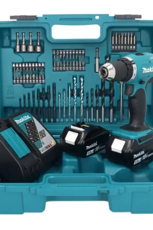 Makita DDF 453 RTX1 Perceuse-visseuse sans fil 18 V 42 Nm + 2x Batteries 5,0 Ah + Chargeur + kit d'accessoires - 74 pièces + Mallette Seulement Aujourd'hui