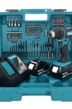 Makita DDF 482 RFX1 Perceuse-visseuse sans fil 18 V 62 Nm + 2x Batteries 3,0 Ah + Chargeur + kit d'accessoires - 74 pièces + Mallette Must-Have